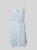 Pieces Tailliertes Minikleid mit Taillenband Modell 'NYA' Hellblau