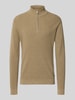 Matinique Slim Fit Troyer aus Baumwoll-Mix Beige