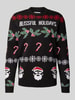 Only & Sons Gebreide pullover met motief- en statementstitching, model 'XMAS' Zwart