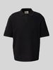 Redefined Rebel Regular Fit Poloshirt mit Strukturmuster Modell 'FERDINAND' Black