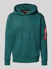 Alpha Industries Hoodie mit Label-Patch Petrol