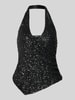 Gina Tricot Top z dekoltem w serek Czarny
