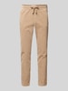 Only & Sons Tapered fit corduroy broek met elastische band, model 'LINUS' Beige