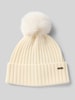 BOSS Pudelmütze aus reiner Schurwolle Modell 'LONIE' Offwhite