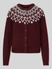 VERO MODA Regular fit gebreid jack met wolgehalte model 'KARLA' Donkerrood