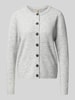 Soyaconcept Gebreid jack met ronde hals, model 'ORLEAN' Lichtgrijs gemêleerd