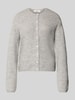 Gina Tricot Kurtka z dzianiny z listwą guzikową Jasnoszary melanż