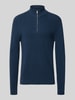 Matinique Slim Fit Troyer aus Baumwoll-Mix Petrol