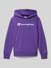 CHAMPION Hoodie mit Label-Stitching Lila