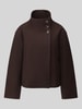 PIECES Regular Fit Blouson mit Stehkragen Modell 'GNES' Dunkelbraun