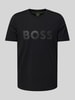 BOSS Green T-shirt met labelprint Zwart