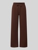 Gina Tricot wide fit sweatpants van katoenmix model 'Iconic' Hazelnoot