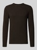 Marc O'Polo Regular fit gebreide pullover van wolmix Donkerbruin