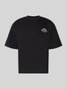 REVIEW Regular Fit T-Shirt aus reiner Baumwolle mit rückseitigem Print Black