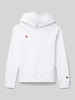 CHAMPION Hoodie mit Label-Stitching Weiss