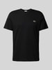 Lacoste T-shirt met labelstitching, model 'Basic' Zwart