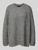 Vero Moda Comfort Fit Strickpullover mit Struktur-Strick Modell 'ELYA' Mittelgrau Melange