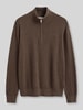 GANT Regular Fit Troyer aus Baumwoll-Woll-Mix Dunkelbraun
