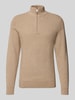 SELECTED HOMME Regular fit schipperstrui van biologisch katoen, model 'ROSS' Zand gemêleerd