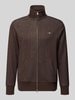 GANT Regular Fit Sweatjacke aus Baumwoll-Mix Dunkelbraun