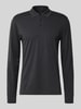 Christian Berg Men Regular fit poloshirt in design met lange mouwen Antraciet