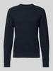 SELECTED HOMME Regular fit gebreide pullover van puur biologisch katoen, model 'TOM' Marineblauw