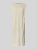 mbyM Sukienka o długości do kolan z krótkimi rękawkami model ‘Stivian’ Piaskowy
