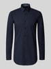 BOSS Koszula biznesowa o kroju slim fit z bardzo długim rękawem model ‘HANK’ Granatowy