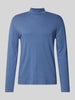 Christian Berg Men Longsleeve mit geripptem Stehkragen Jeansblau