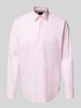 BOSS Regular Fit Businesshemd mit Strukturmuster Rosa