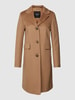 Weekend Max Mara Lange jas van pure scheerwol met reverskraag, model 'TEVERE' Camel