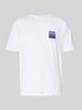 HUGO T-shirt met labelprint en ronde hals, model 'Dapusi' Wit