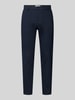 Drykorn Tapered fit stoffen broek met ceintuurlussen, model 'AJEND' Marineblauw