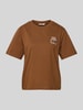 Marc O'Polo Denim T-Shirt mit Label-Print Mittelbraun