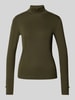 Marc Cain Longsleeve mit Stehkragen und Zierknöpfen Khaki