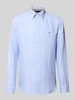 Tommy Hilfiger Regular Fit Freizeithemden aus Baumwoll-Leinen-Mix Hellblau