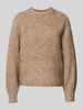 Only Relaxed Fit Strickpullover mit Woll-Anteil Modell 'GILA' Camel Melange