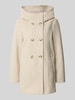 VERO MODA lange wollen jas met capuchon Ecru gemêleerd