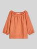 Marc O'Polo Regular Fit Bluse aus reinem Leinen mit Carmen-Ausschnitt Orange
