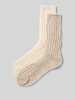 Snocks Socken mit geripptem Abschluss im 2er-Pack Offwhite