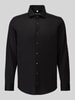 Seidensticker Slim Fit Businesshemd aus Baumwoll-Modal-Mix Modell 'Light Spread Kent' Black