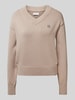 Calvin Klein Jeans Gebreide pullover met labelpatch Rosé