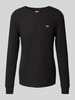 Tommy Jeans Slim Fit Longsleeve mit Label-Stitching Black