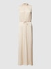 Saint Tropez Maxi-jurk met opstaande kraag, model 'Vanora' Ecru
