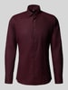 OLYMP No. Six Super slim fit zakelijk overhemd met kentkraag Bordeaux