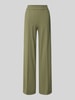 Raffaello Rossi Straight leg stoffen broek met vaste persplooien, model 'COSMEA' Olijfgroen