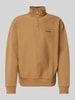 Carhartt Work In Progress Sweatshirt mit Troyer-Kragen Modell 'AMERICAN SCRIPT' Beige