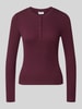 Jake*s Casual Slim Fit Langarmshirt aus Baumwoll-Mix Pflaume