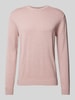 Tom Tailor Strickpullover mit Label-Stitching Modell 'BASIC' Rosa