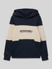 Jack & Jones Loose fit hoodie met kangoeroezak, model 'ELEGACY' Marineblauw